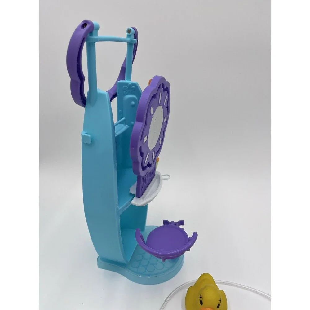 Vtg 2000 Barbie Bath Works Playset Blue Purple Vanity Duck Shower Near Complete